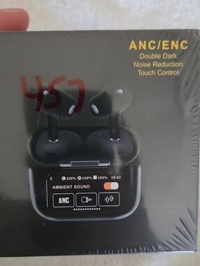 Wireless ANC Earbuds with Charging Case - Black